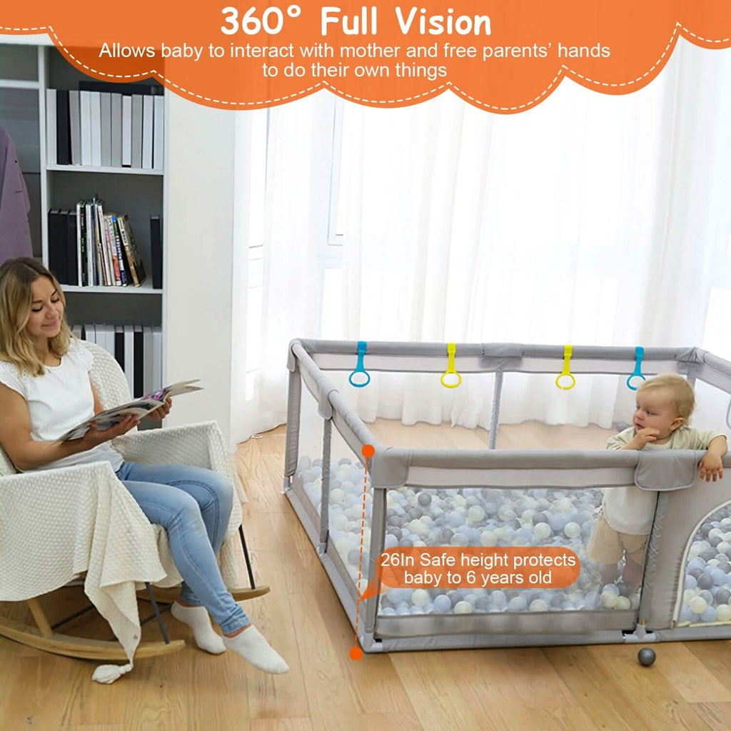Parc pour bébé avec porte zippée et base anti-ventouse