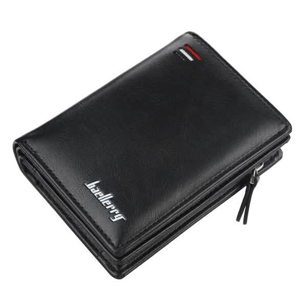 Portefeuille court de mode Baellerry pour hommes avec fermeture éclair