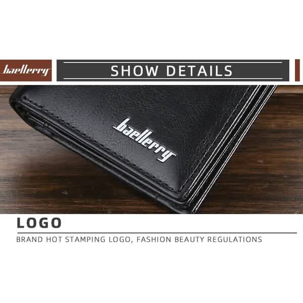 Portefeuille court de mode Baellerry pour hommes avec fermeture éclair