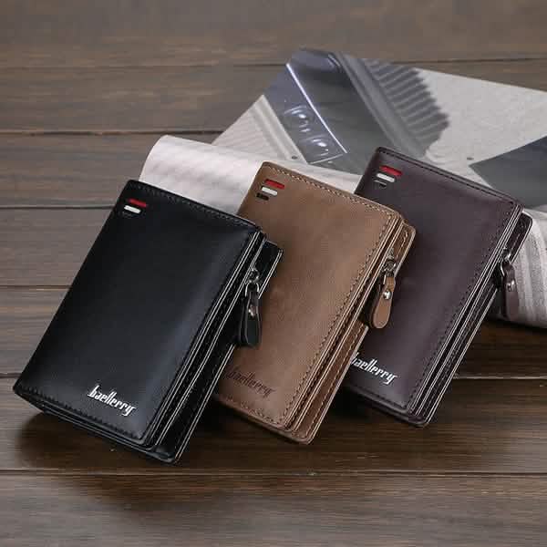 Portefeuille court de mode Baellerry pour hommes avec fermeture éclair
