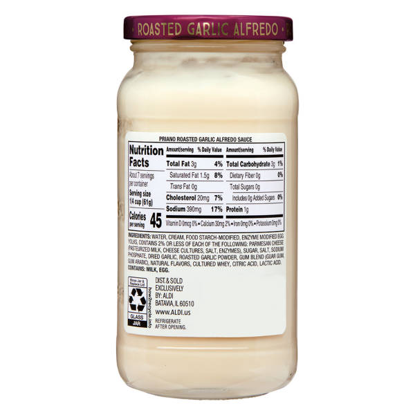 Sauce Alfredo Priano à l'ail rôti, 425 g