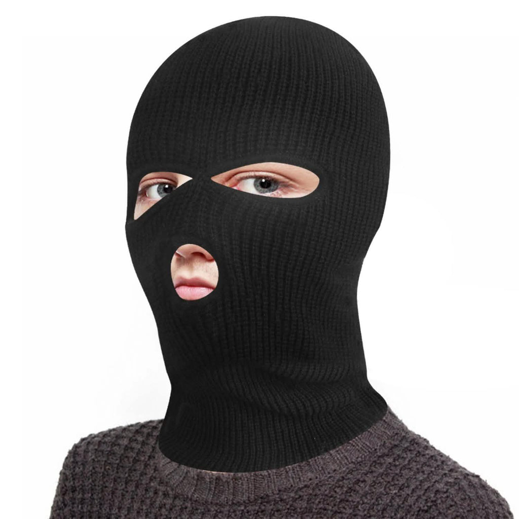Masque Cagoule 3 Trous Tricoté Coupe-Vent Masque de Ski Couverture Intégrale