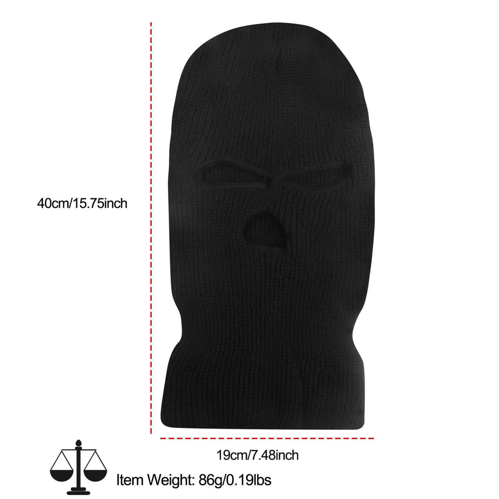 Masque Cagoule 3 Trous Tricoté Coupe-Vent Masque de Ski Couverture Intégrale
