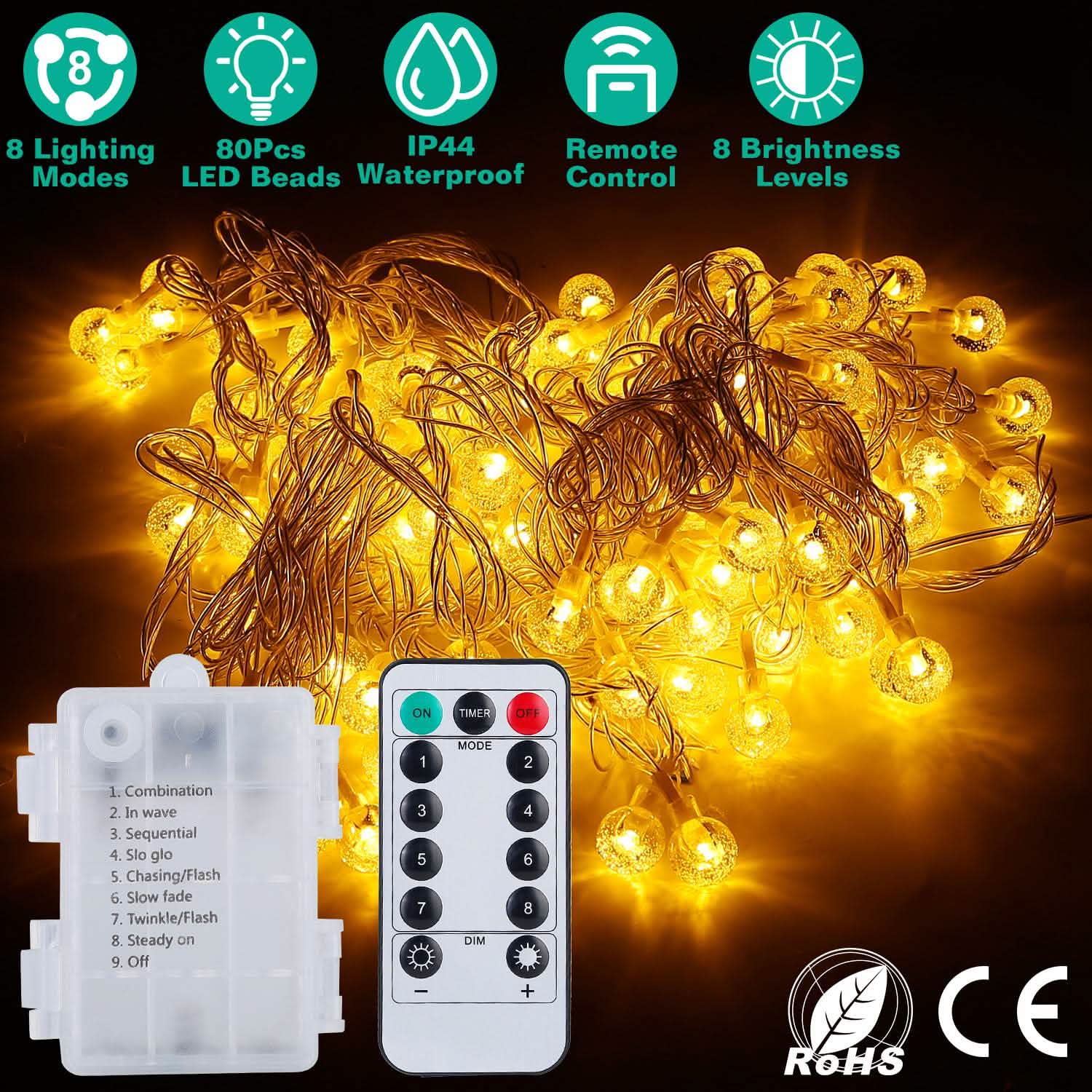 Guirlande lumineuse LED boule