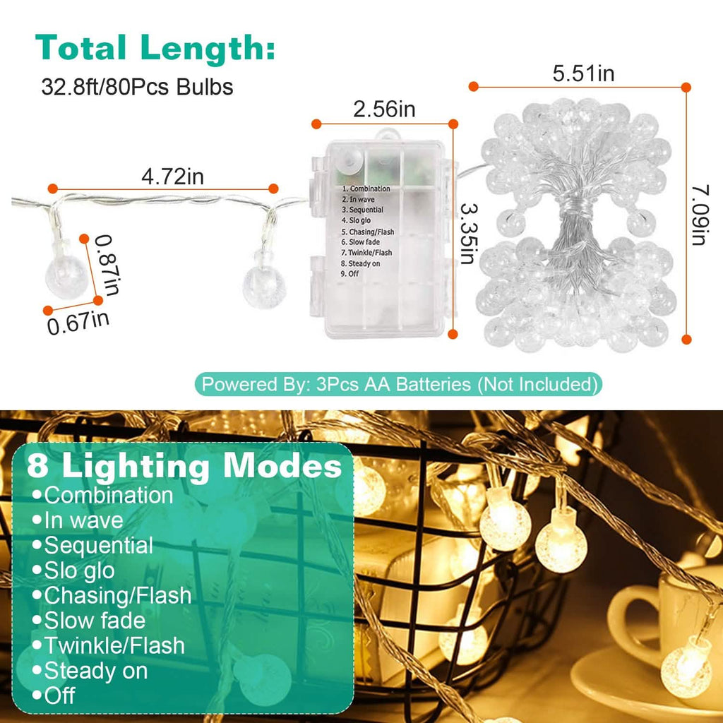 Guirlande lumineuse LED boule