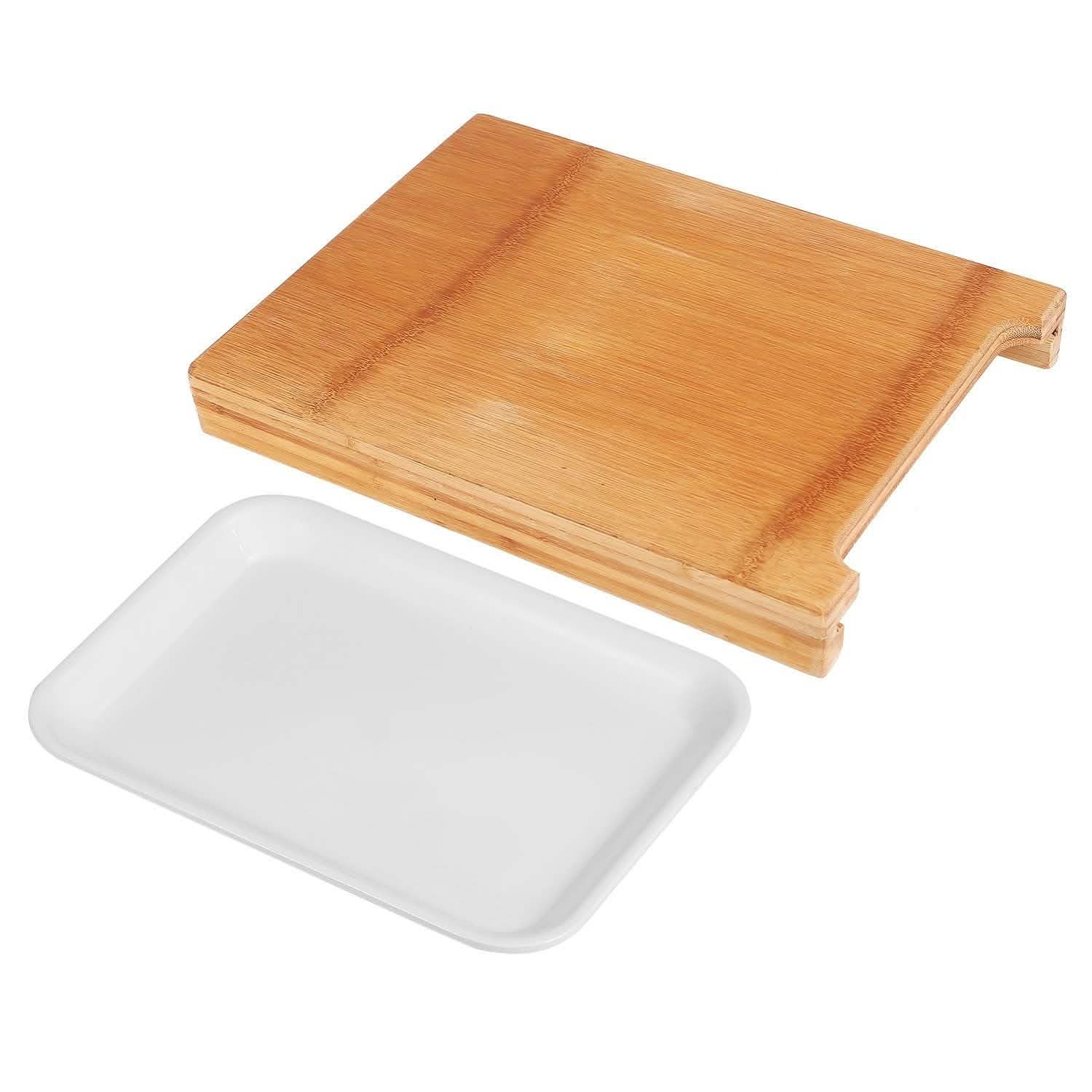 Planche à découper en bambou avec tiroir coulissant