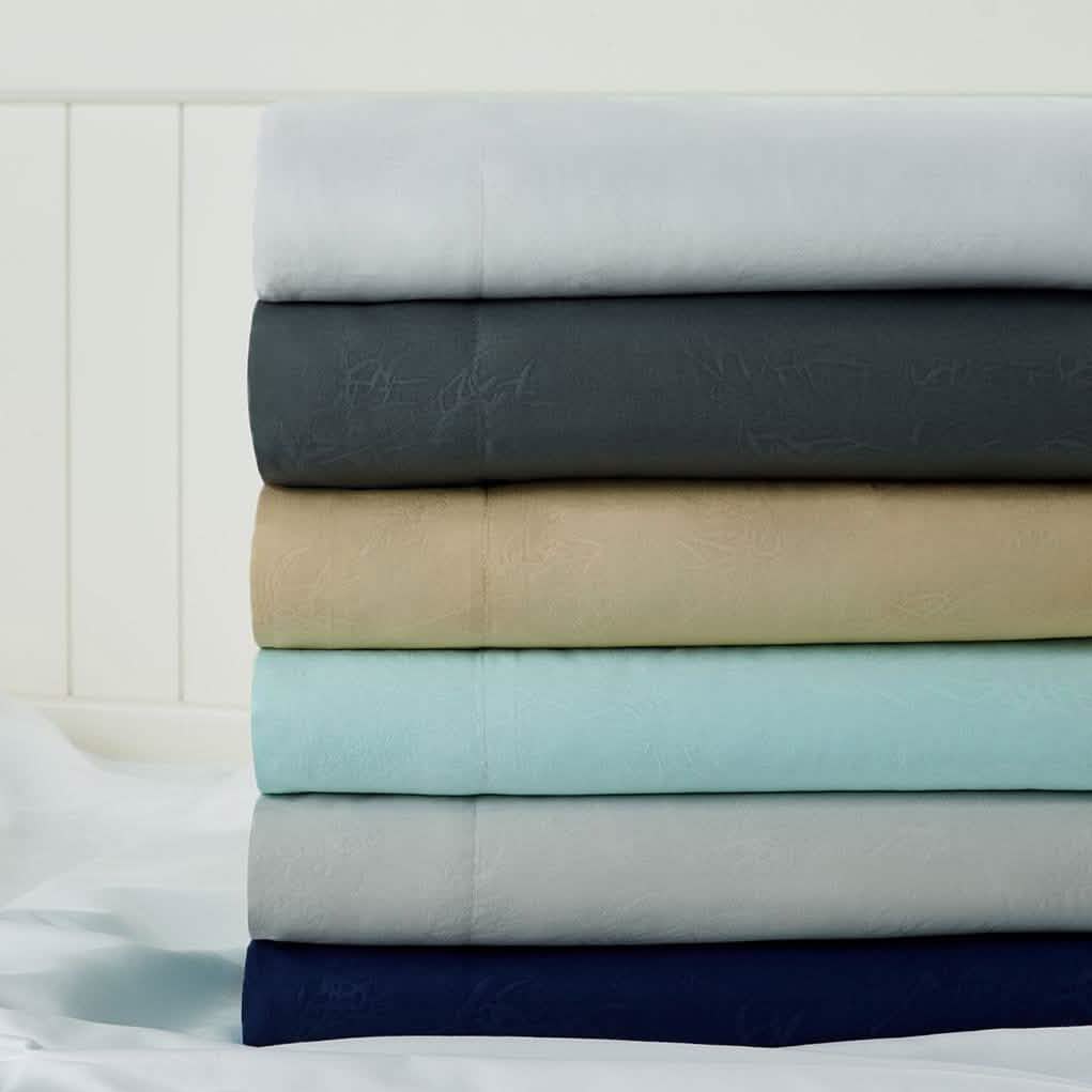 Parures de draps gaufrées feuilles de bambou
