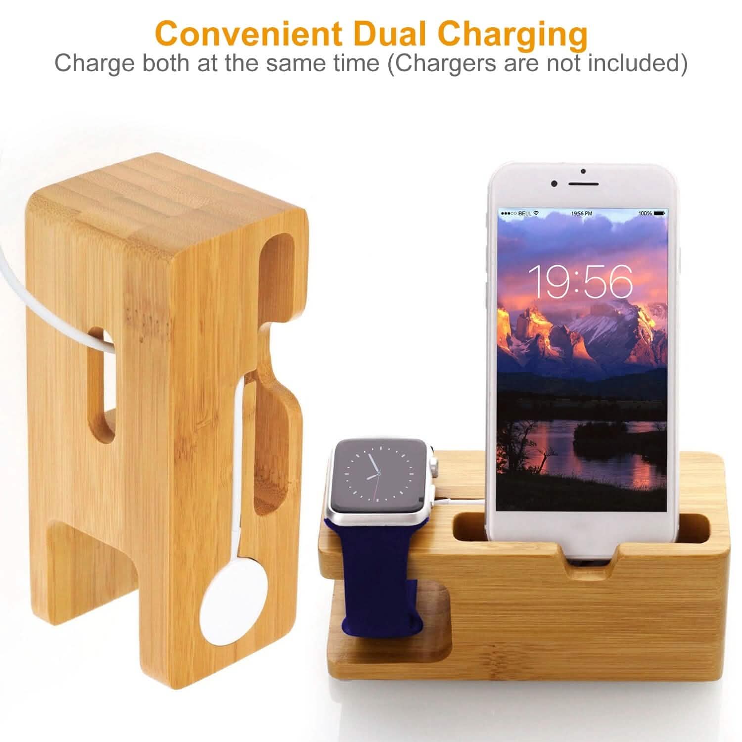 Support de recharge en bois de bambou pour Apple Watch