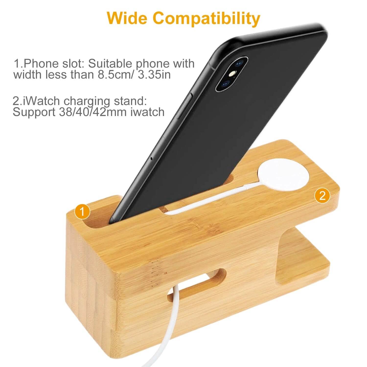 Support de recharge en bois de bambou pour Apple Watch