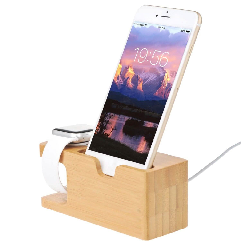 Support de recharge en bois de bambou pour Apple Watch