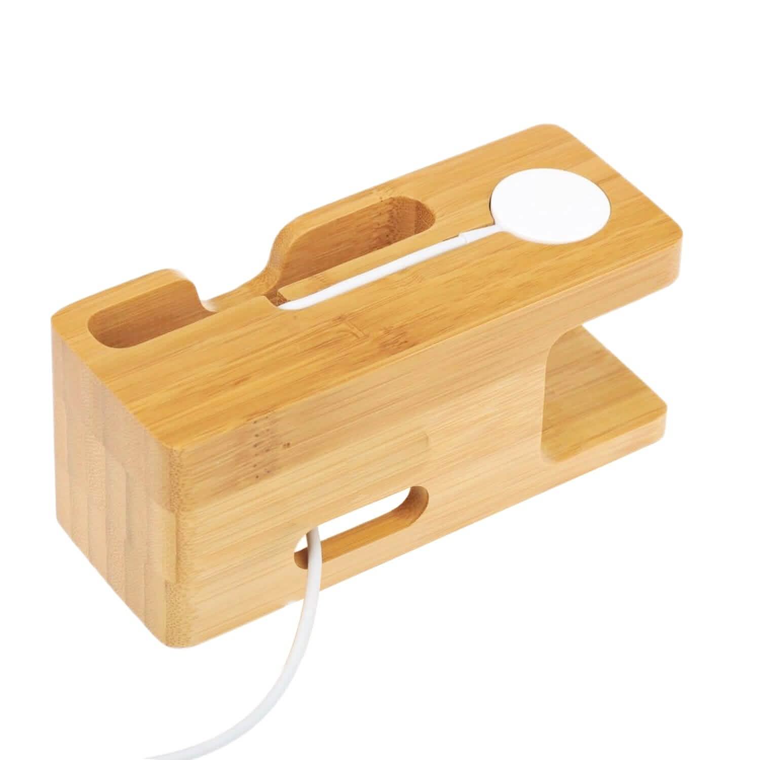 Support de recharge en bois de bambou pour Apple Watch