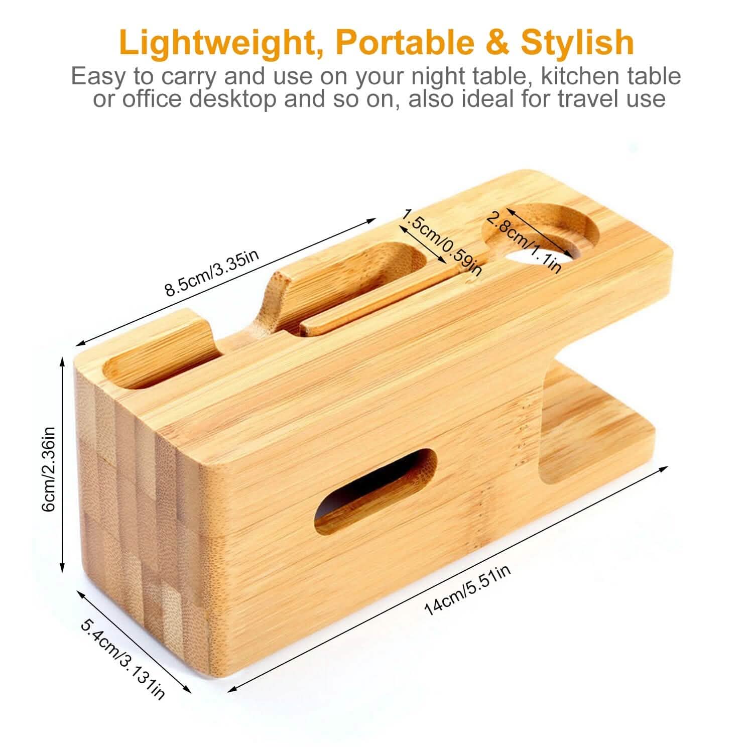 Support de recharge en bois de bambou pour Apple Watch