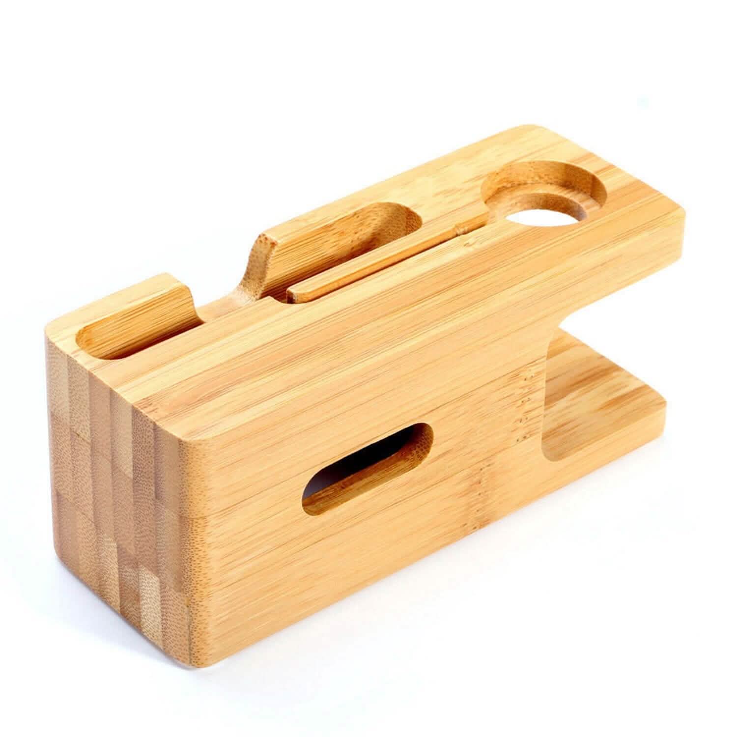 Support de recharge en bois de bambou pour Apple Watch