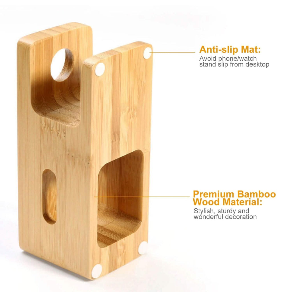 Support de recharge en bois de bambou pour Apple Watch
