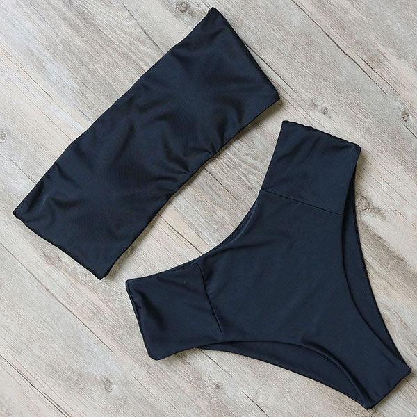 Maillot de Bain Bandage Bikini Femmes Maillot de Bain Taille Haute Ensemble Bikini Maillot de Bain Push Up Femmes Bretelles Spaghetti Bandeau Laçage Taille Haute Ensemble Bikini 2 Pièces