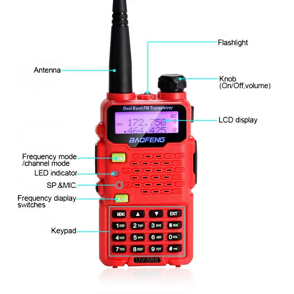 Talkies-walkies rouges BAOFENG UV-5R5