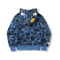Veste de Camouflage Fine à Capuche et Fermeture Éclair, Veste Requin