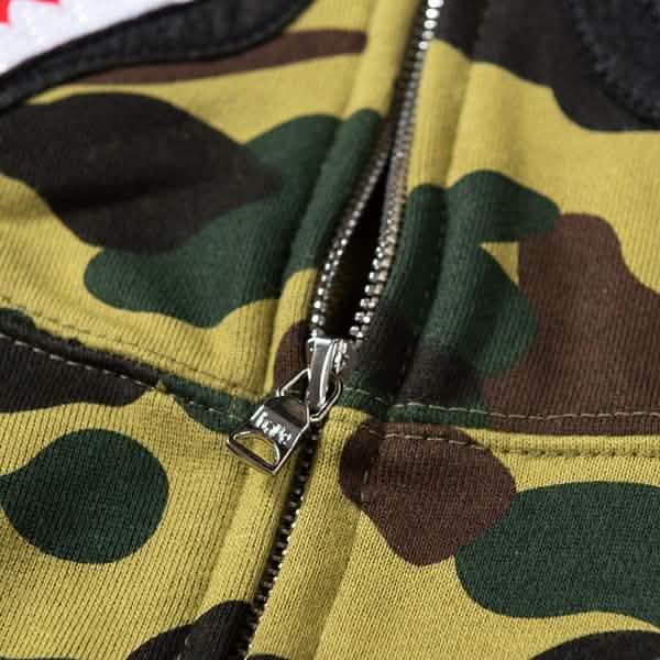 Veste de Camouflage Fine à Capuche et Fermeture Éclair, Veste Requin