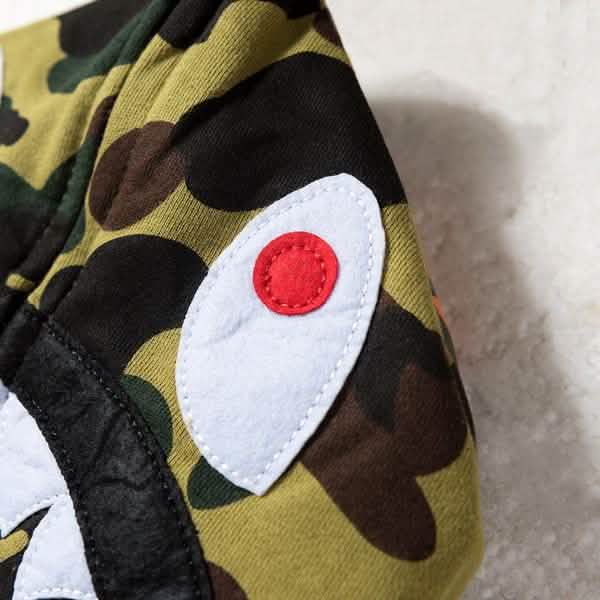Veste de Camouflage Fine à Capuche et Fermeture Éclair, Veste Requin