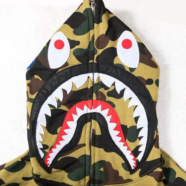 Veste de Camouflage Fine à Capuche et Fermeture Éclair, Veste Requin