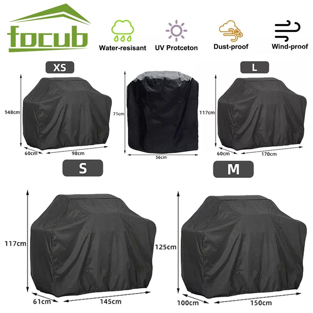 Housses de barbecue Housse de barbecue imperméable compatible avec les housses de barbecue à gaz résistantes aux UV Housse de barbecue imperméable avec cordon de serrage universel Protection de four de gril Accessoires de barbecue