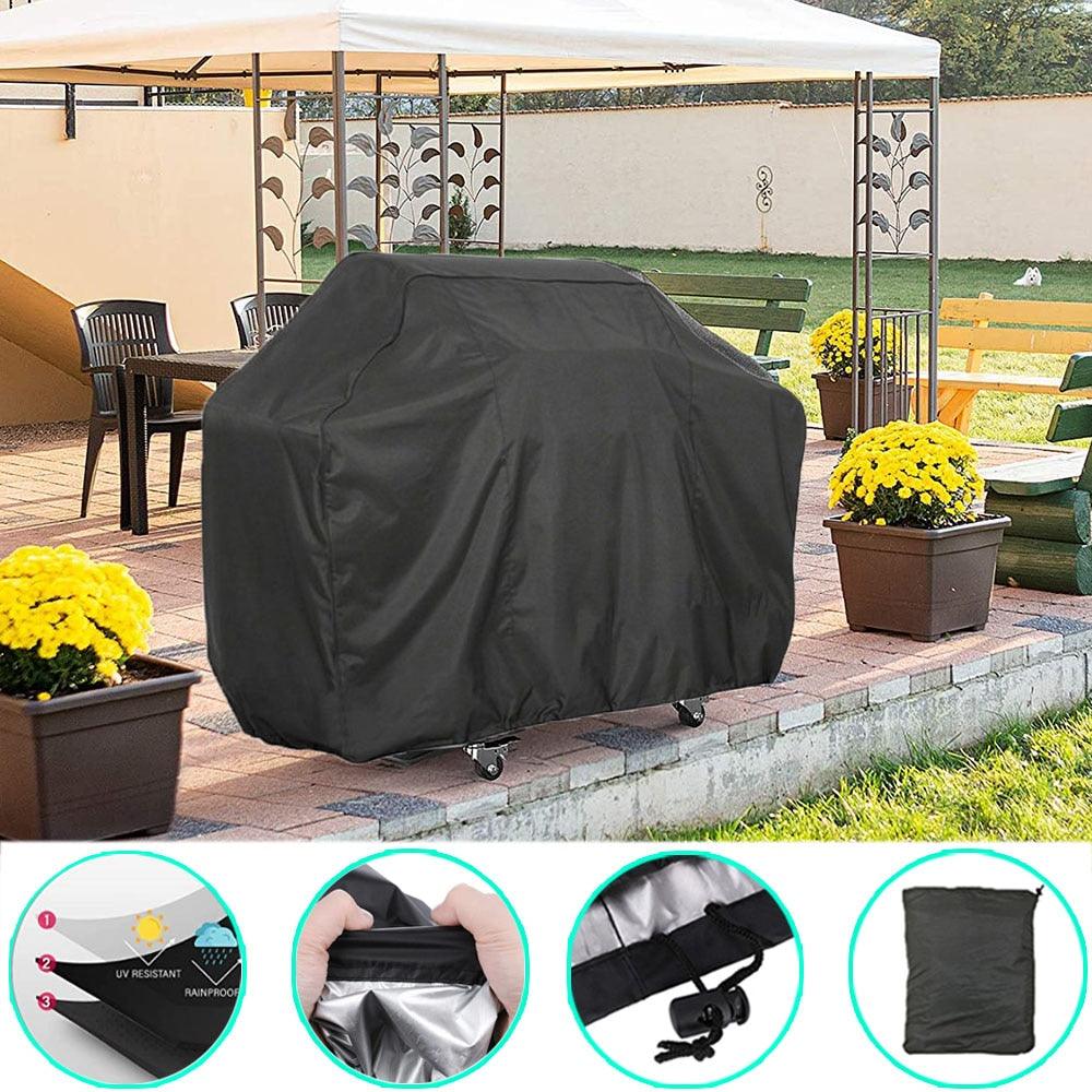 Housses de barbecue Housse de barbecue imperméable compatible avec les housses de barbecue à gaz résistantes aux UV Housse de barbecue imperméable avec cordon de serrage universel Protection de four de gril Accessoires de barbecue