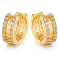 Boucles d'oreilles créoles Barzel double clé grecque incrustée en cristal Swarovski