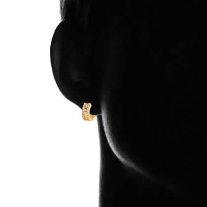 Boucles d'oreilles créoles Barzel double clé grecque incrustée en cristal Swarovski