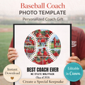 Baseball Best Coach Ever Photo Collage – Editable Canva Template