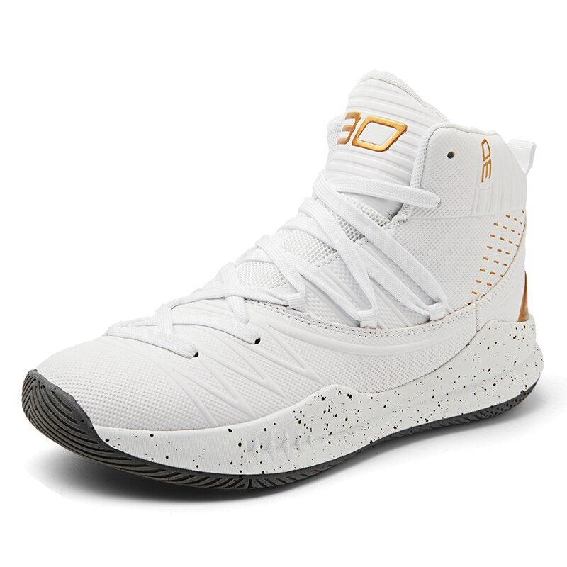 Baskets montantes noir et blanc pour homme, chaussures de sport blanches avec amorti, respirantes, haute qualité, baskets homme antidérapantes, baskets d'extérieur avec amorti pour l'entraînement et le sport.