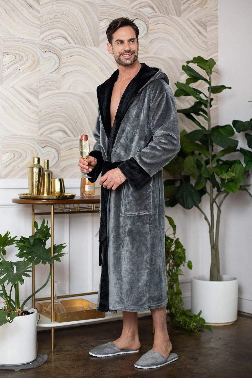 Robe de chambre pour homme à capuche – Confort douillet ultra-doux pour le quotidien