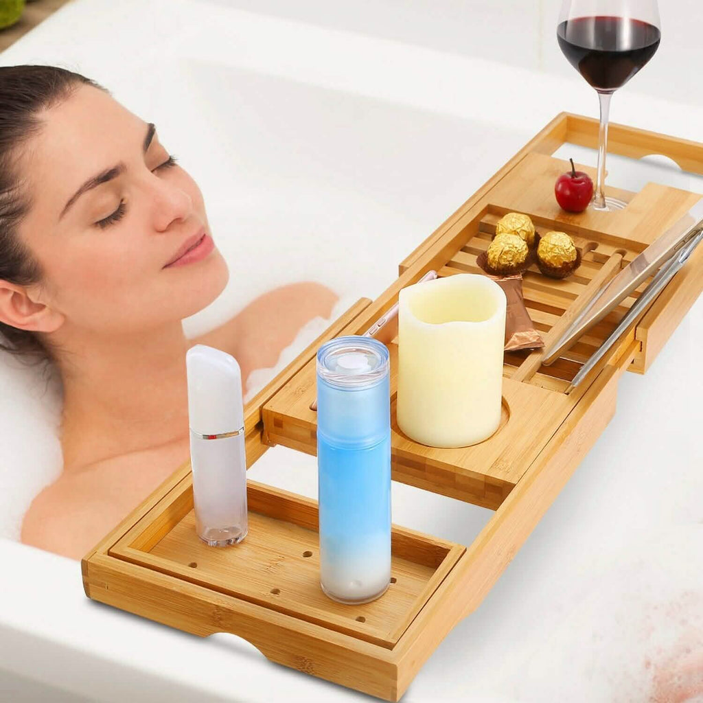 Tablette de baignoire en bambou