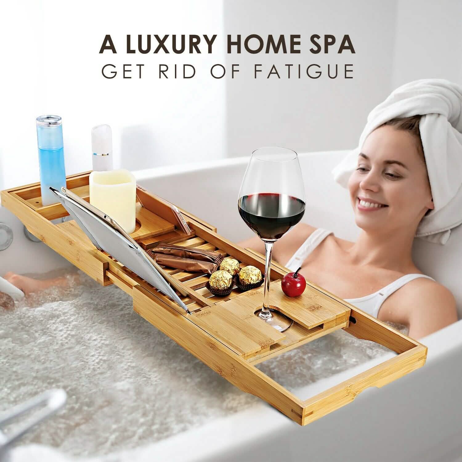 Tablette de baignoire en bambou