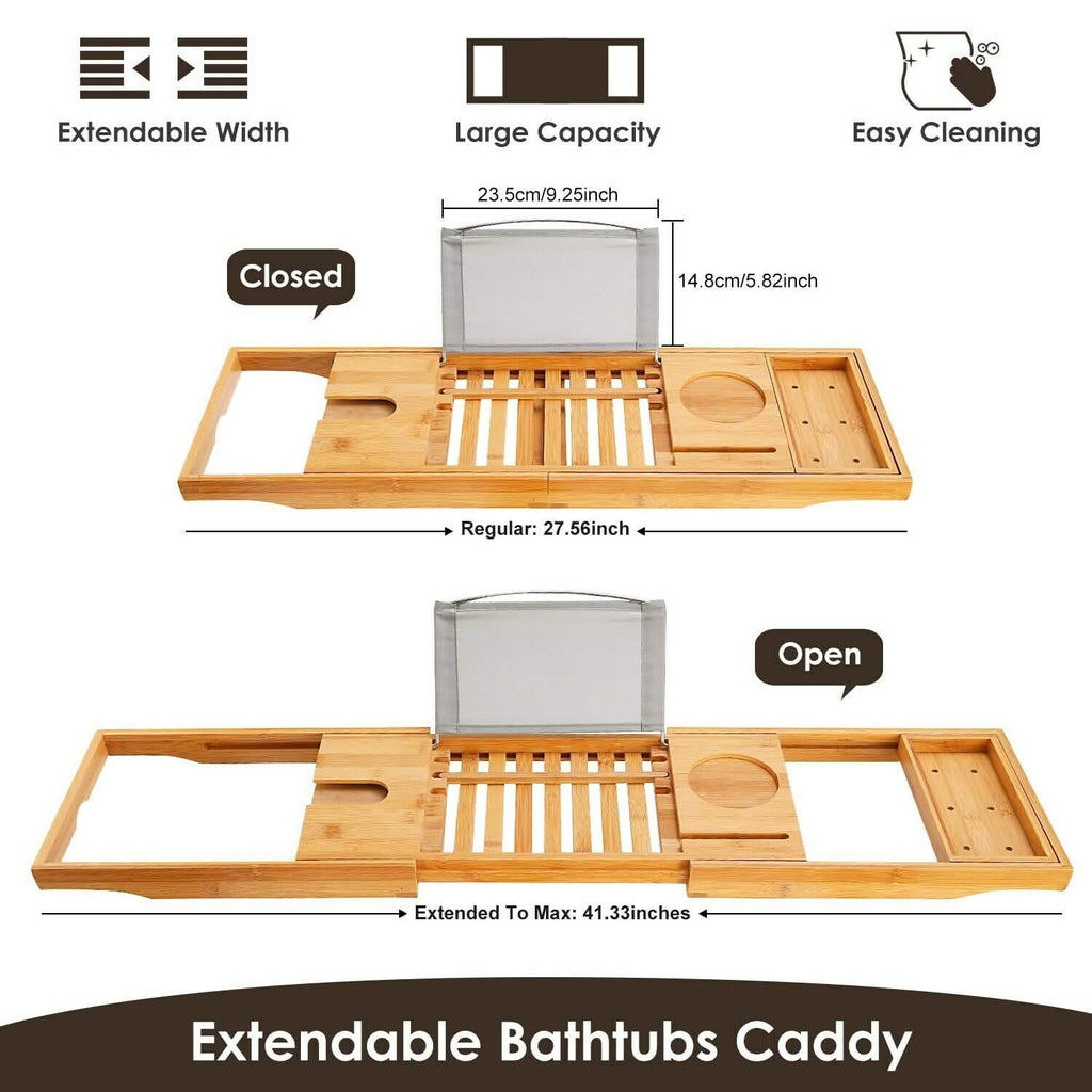 Tablette de baignoire en bambou
