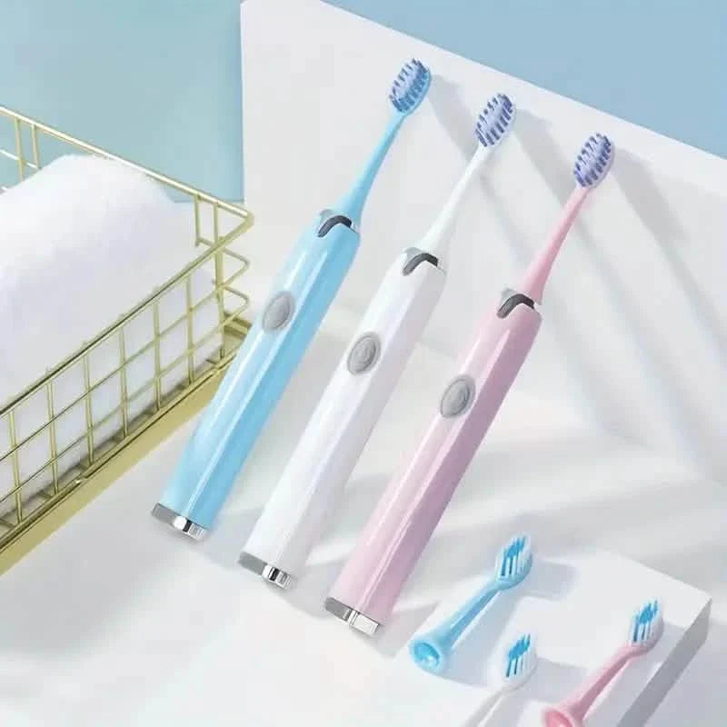 Kit brosse à dents à piles avec 6 brins souples