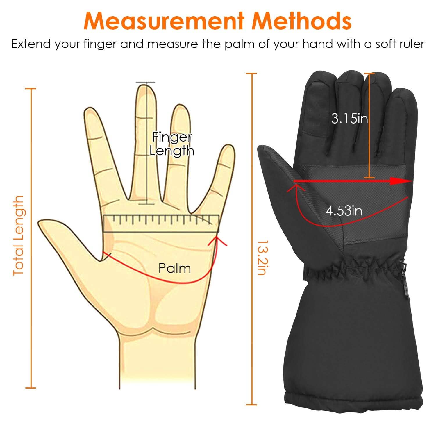 Gants thermiques tactiles USB à piles