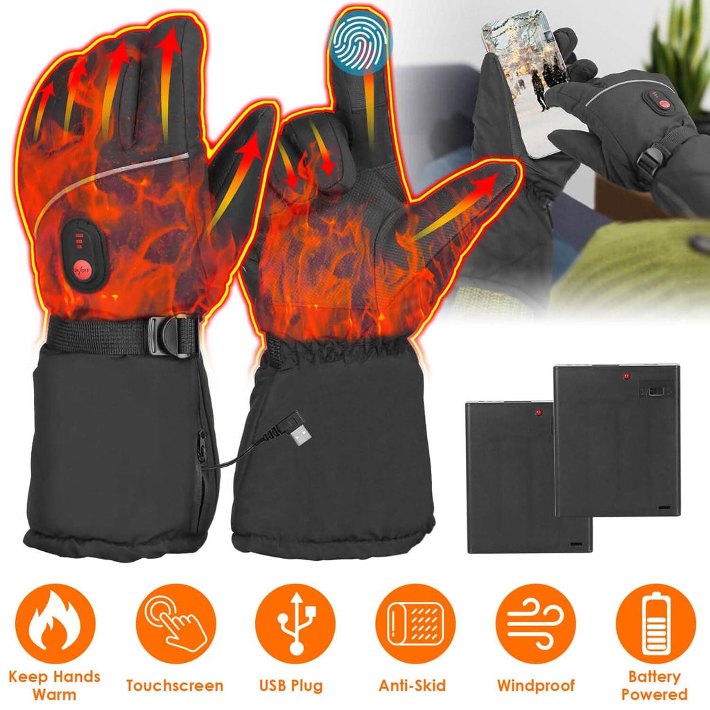 Gants thermiques tactiles USB à piles