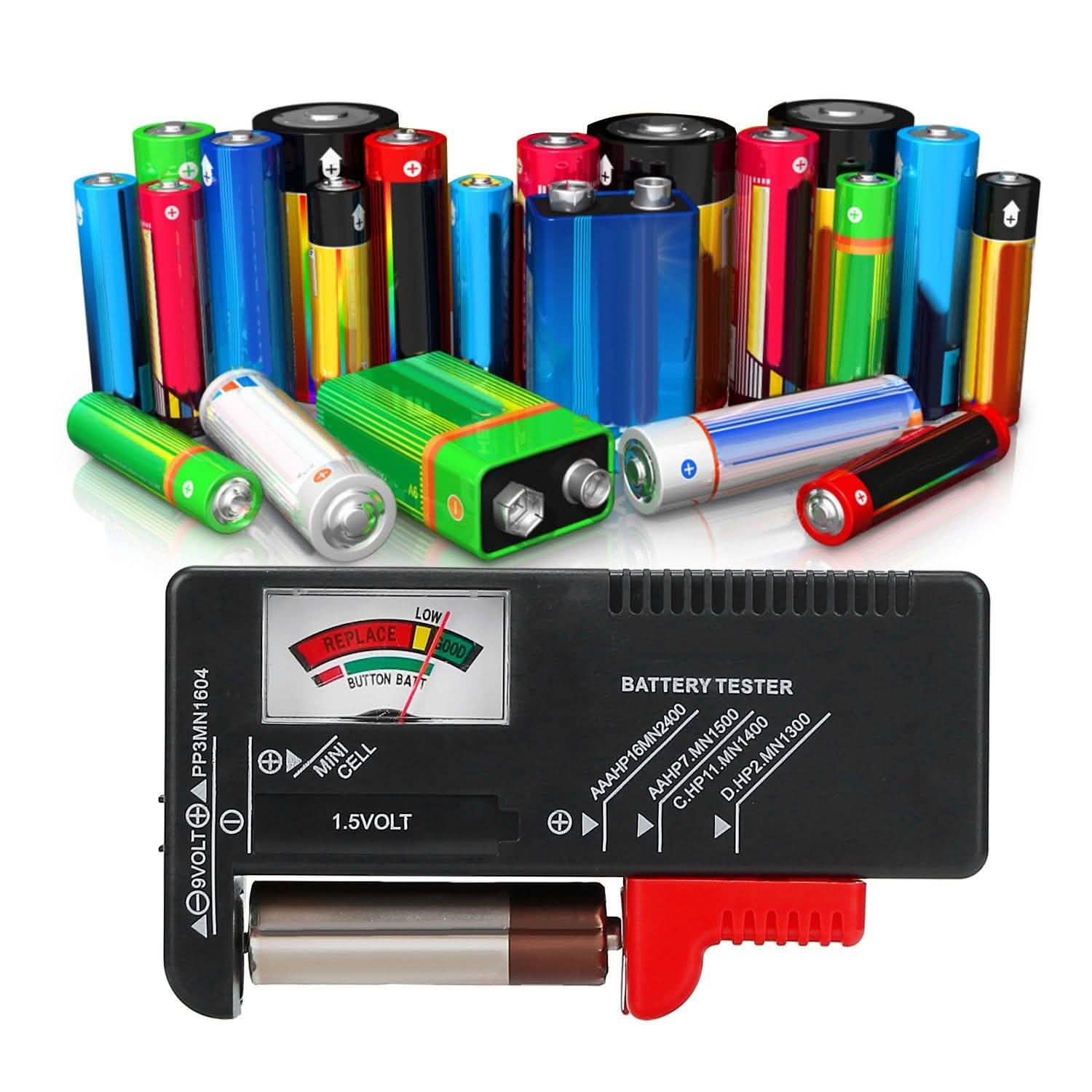 Testeur de batterie universel pour piles AA AAA C D 9V et piles bouton 1,5V