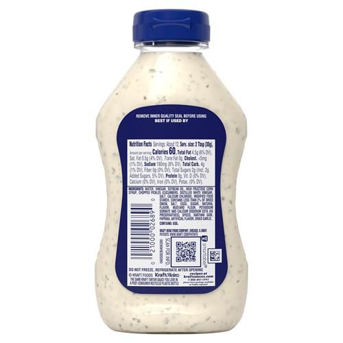 Sauce Tartare Kraft, Bouteille de 355 ml