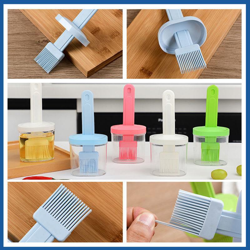 Brosse de nettoyage pour barbecue, brosse en nylon/silicone, outils de cuisson du pain, crème à l'huile, ustensile de cuisine polyvalent, brosse à bouteille d'huile en silicone, accessoires de barbecue portables pour la cuisine de restaurant