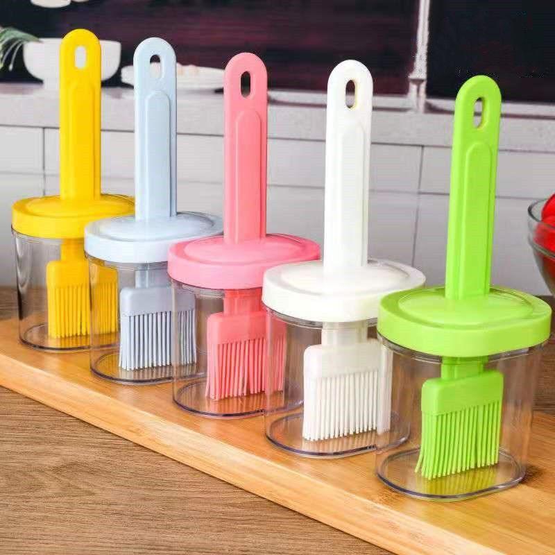 Brosse de nettoyage pour barbecue, brosse en nylon/silicone, outils de cuisson du pain, crème à l'huile, ustensile de cuisine polyvalent, brosse à bouteille d'huile en silicone, accessoires de barbecue portables pour la cuisine de restaurant