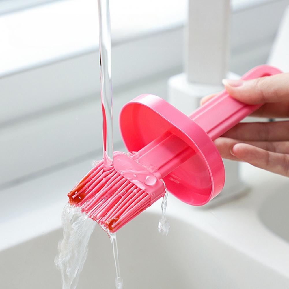 Brosse de nettoyage pour barbecue, brosse en nylon/silicone, outils de cuisson du pain, crème à l'huile, ustensile de cuisine polyvalent, brosse à bouteille d'huile en silicone, accessoires de barbecue portables pour la cuisine de restaurant