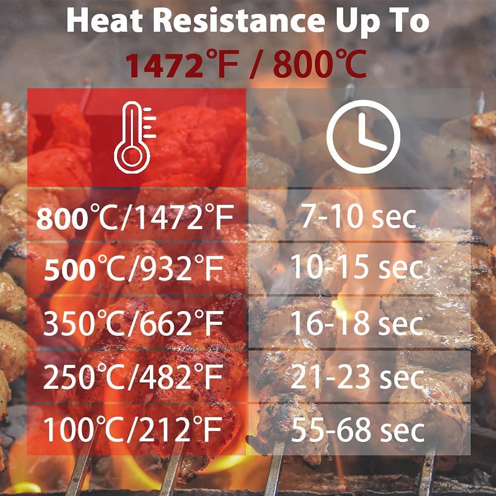 Gants de barbecue en silicone, gants résistants à la chaleur, maniques de cuisine pour micro-ondes, 500-800 degrés, ignifuges et antidérapants, gants de cuisine avec protection longue du poignet en silicone antidérapant pour barbecue et cuisine
