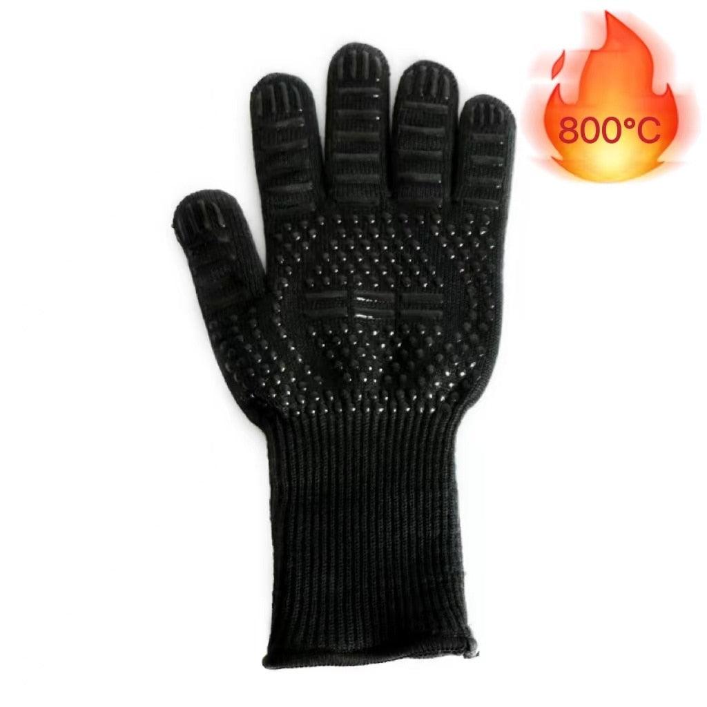 Gants de barbecue en silicone, gants résistants à la chaleur, maniques de cuisine pour micro-ondes, 500-800 degrés, ignifuges et antidérapants, gants de cuisine avec protection longue du poignet en silicone antidérapant pour barbecue et cuisine