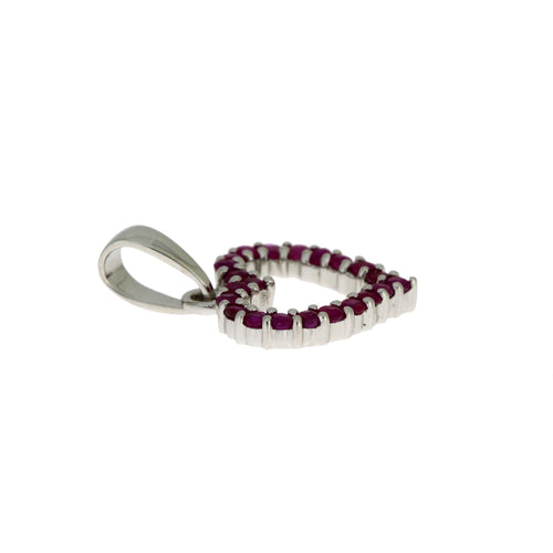 .37ct Ruby Heart Love Pendant 10KT White Gold