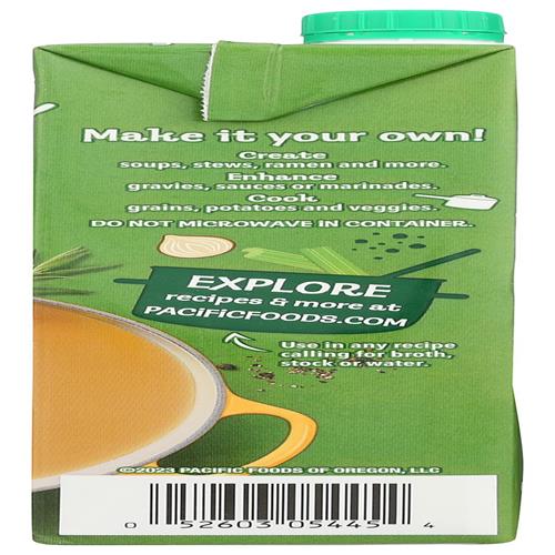 Bouillon de poulet biologique fermier à faible teneur en sodium Pacific Foods, 946 ml