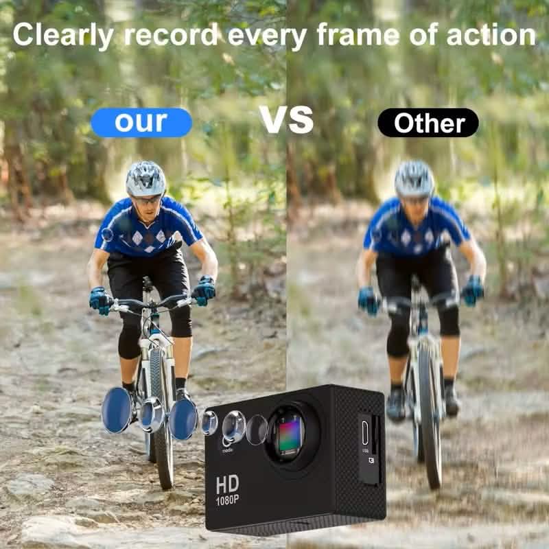 Caméra d'action Ultra HD 1080P – Grand angle 140°, objectif Fisheye, écran LCD