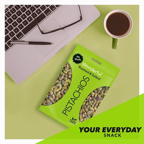 Wonderful Pistaches sans coque, noix grillées et salées, sachet refermable de 170g, en-cas protéinés, sans gluten, en-cas sains pour adultes