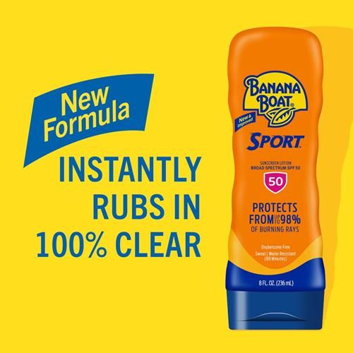 Crème Solaire Banana Boat Sport Ultra FPS 50, 236 ml | Crème Solaire Banana Boat FPS 50, sans oxybenzone, résistant à l'eau, 236 ml