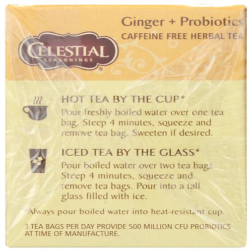 Tisane Celestial Seasonings Gingembre & Probiotiques, 16 sachets